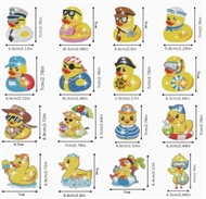 16 diamant nøgleringe med badeænder